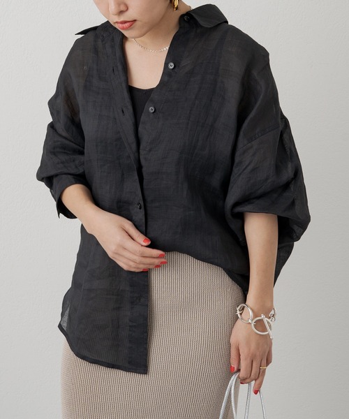 「LOUNGEDRESS」 ドルマンスリーブシャツ FREE グリーン レディース Loungedress 「LOUNGEDRESS」 ドルマンスリーブシャツ FREE