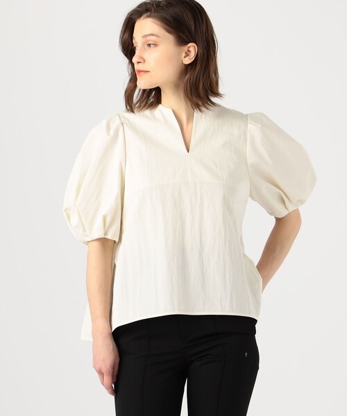 「BALLSEY」 半袖ブラウス 36 ライトベージュ レディース Ballsey 「BALLSEY」 半袖ブラウス 36 ベージュ レディース