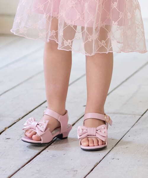 ANY（エニィ） サンダル リボン ヒールサンダル キッズ 子供 女の子