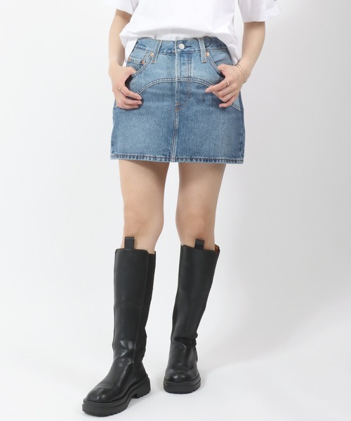 【美品】Levi's カットオフデニムミニスカート 610 USA W33 XL Levi's デニムスカート Levi's（リーバイス）ICON SKIRT WESTERN