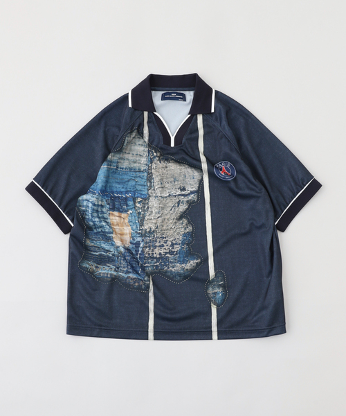 未流通 PSG × Poggy コラボ 総柄 半袖シャツ M ポギー tシャツ 「Poggy × Paris Saint-Germain」DEAR PSG PRINTED GAME