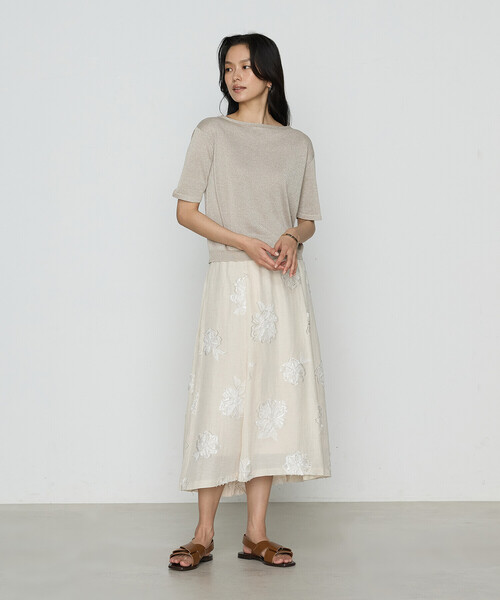 K．T キヨコ タカセ（K．T KIYOKO TAKASE）/フラワージャカード アシンメトリースカート K.T KIYOKO TAKASE（K.T キヨコ タカセ） スカート フラワージャカード