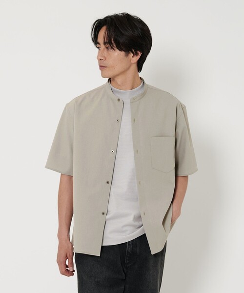 【新品】BEAUTY&YOUTH KOMATSU PACK バンドカラー シャツ BEAUTY＆YOUTH UNITED ARROWS シャツ KOMATSU PACK オーバー