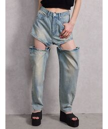 ジーンズ デニム デニムパンツ ハイウエスト2WAY Symmetry GYDA INNER CONNECTデニムパンツ レディース｜ZOZOTOWN Yahoo!店
