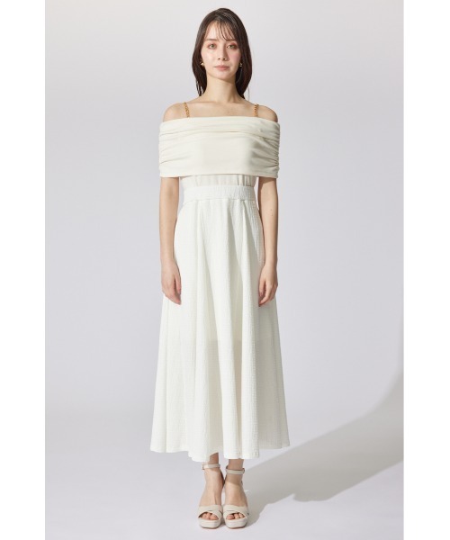 rienda ワンピース オフショルダーカットフレアワンピース 夏服
