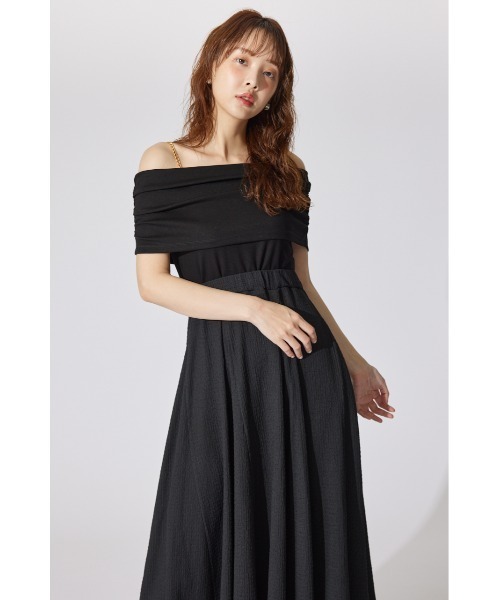rienda オフショルダーカットフレアワンピース rienda ワンピース オフショルダーカットフレアワンピース 夏服