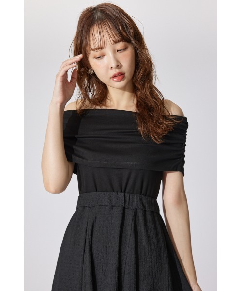rienda オフショルダーカットフレアワンピース rienda ワンピース オフショルダーカットフレアワンピース 夏服
