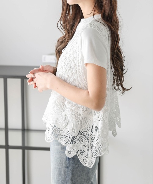 5月15日まで限定価格☆クロシェ編み風ビスチェ リバイバル/WEB限定】クロシェ編み風ビスチェ | PUAL CE CIN