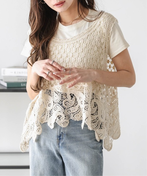 クロシェ編みビスチェ×Tシャツセット レディース : ZOZOTOWN