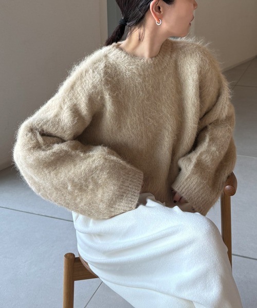 ニット セーター ヘアリーショートニット「by SON」 レディース
