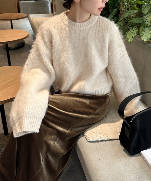 ニット セーター ヘアリーショートニット レディース : ZOZOTOWN Yahoo