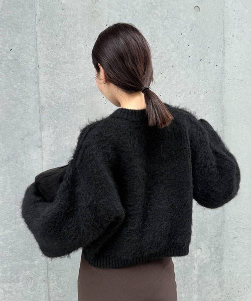 yoli モヘアショートニット　black ニット セーター ヘアリーショートニット レディース : ZOZOTOWN Yahoo