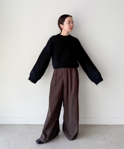 ニット セーター ヘアリーショートニット レディース : ZOZOTOWN Yahoo