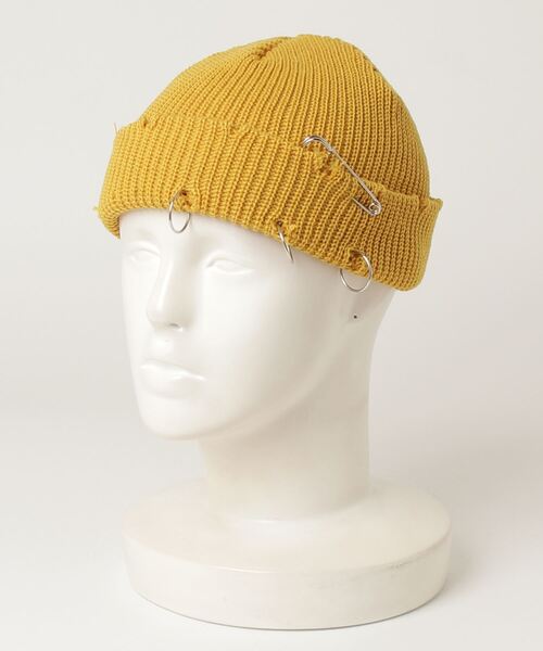 Anthe（アンテ） ニット帽 ニットキャップ 「ANTHE」パンク風ダメージ