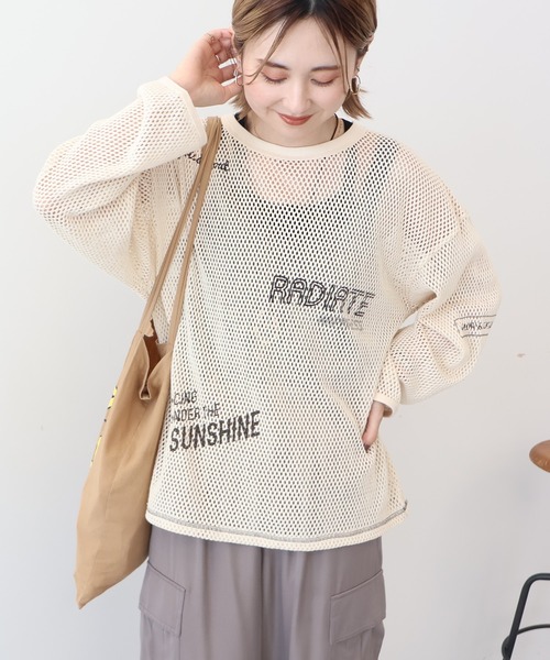 Americana ロゴラメT Americana/アメリカーナ] ame ロゴプリント クルーネックTシャツ