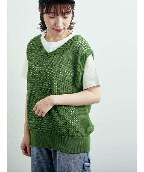 ベスト ジレ ハンドニットベスト レディース feepur ベスト ジレ 「ハンドウォッシャブル」ハンドニット
