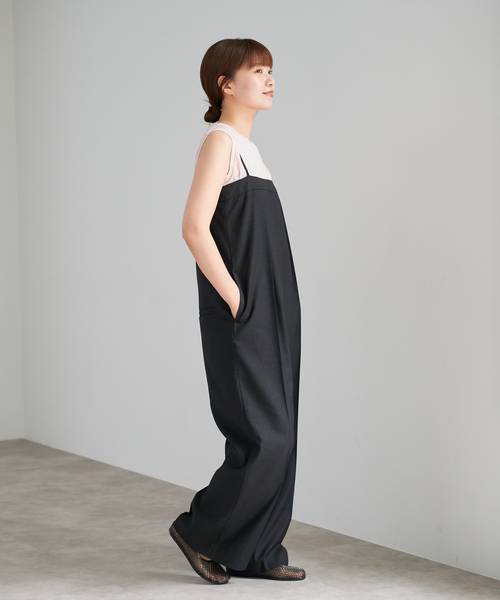 イエナ　オールインワン　ネイビー　麻混紡 IENA｜リネン混オールインワン | Rakuten Fashion(楽天