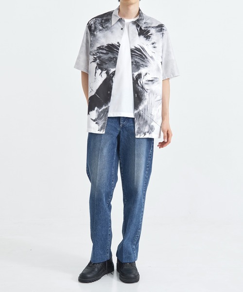 〈TAAKK/ターク〉転写プリントシャツ TAAKK(ターク) FLOWER PRINT T-SHIRTS / BLACK | Taking a