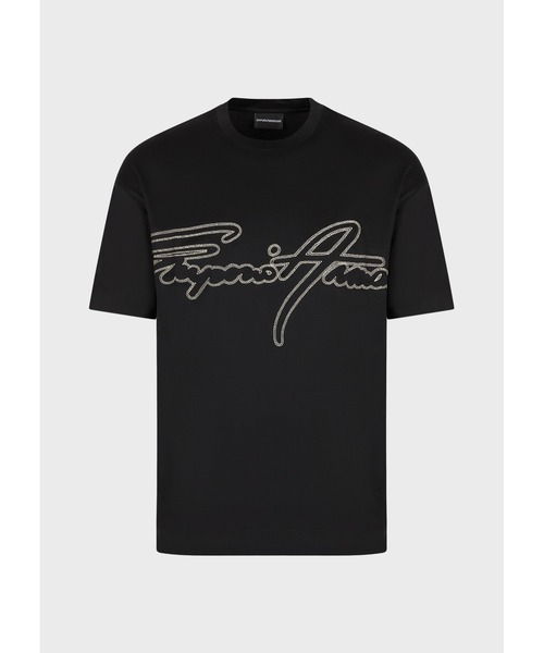 【美品】EMPORIO ARMANI ブラック 半袖Tシャツ M エンポリオアルマーニ Tシャツ 半袖/カットソー トップス メンズ