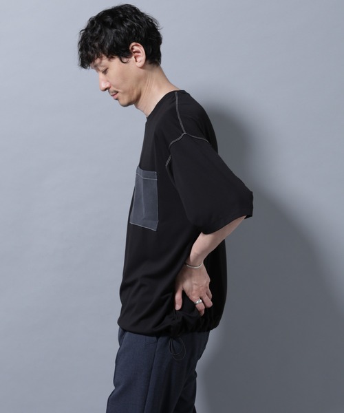 NANO universe（ナノ・ユニバース） tシャツ 配色ステッチ フェイク