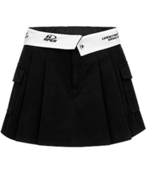 Lae スカート 折り返しサイドポケットプリーツスカート : ZOZOTOWN