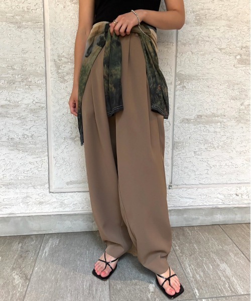 Ameri（アメリ） スラックス パンツ FOLD TUCK OVAL PANTS レディース