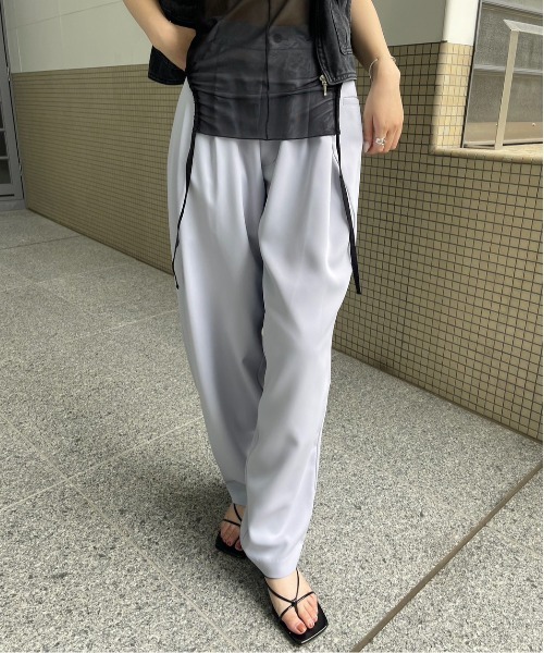 Ameri（アメリ） スラックス パンツ FOLD TUCK OVAL PANTS レディース