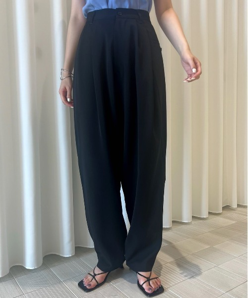 Ameri（アメリ） スラックス パンツ FOLD TUCK OVAL PANTS レディース