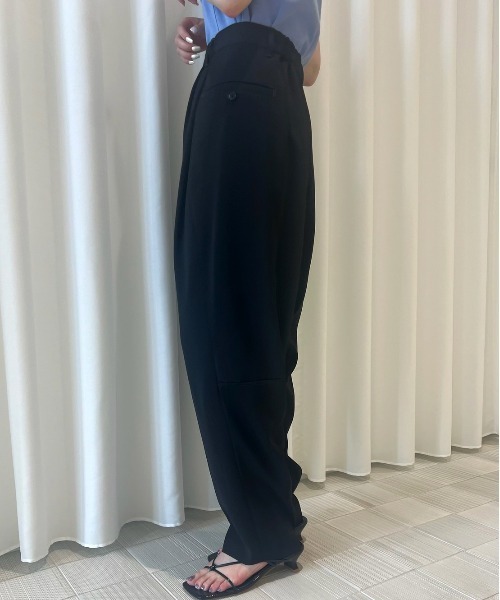 Ameri（アメリ） スラックス パンツ FOLD TUCK OVAL PANTS レディース