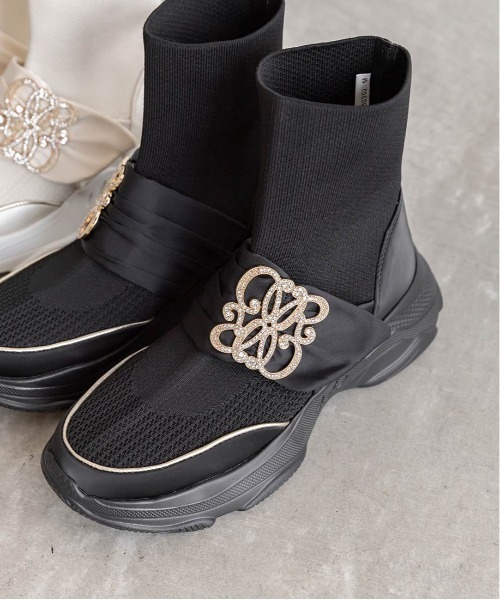 RANDA（ランダ） スニーカー 「SUSTAINABLE」ビジューモノグラムパーツ