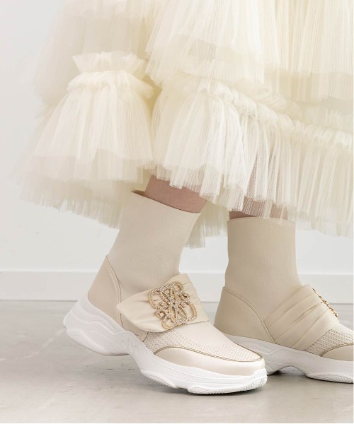 RANDA（ランダ） スニーカー 「SUSTAINABLE」ビジューモノグラムパーツ