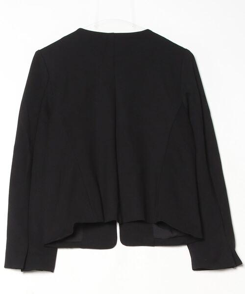 「andme」 「alma design」ノーカラージャケット L ブラック レディース