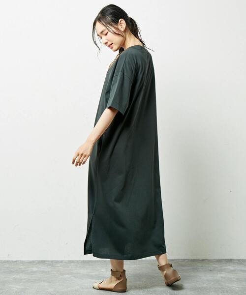 「MELROSE claire」 半袖ワンピース FREE グリーン レディース_画像9