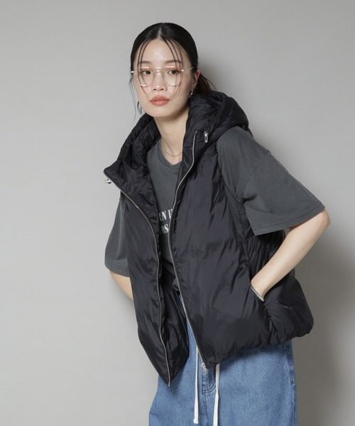 【美品】ナノユニバース　西川ダウンベスト　フード脱着可 楽天市場】【予約商品】 西川／フードダウンベスト／ナノ