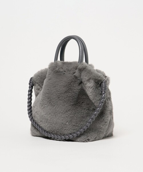 リバティ カーライン グレー フェイクファー リボントート ROOTOTE