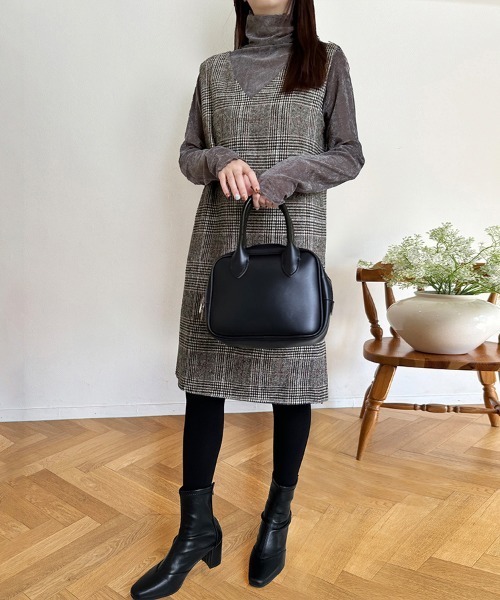 コムデギャルソン　チェックジャンパースカートSS BLACK COMME des GARCONS 2024ss ギンガムチェックのボリューム