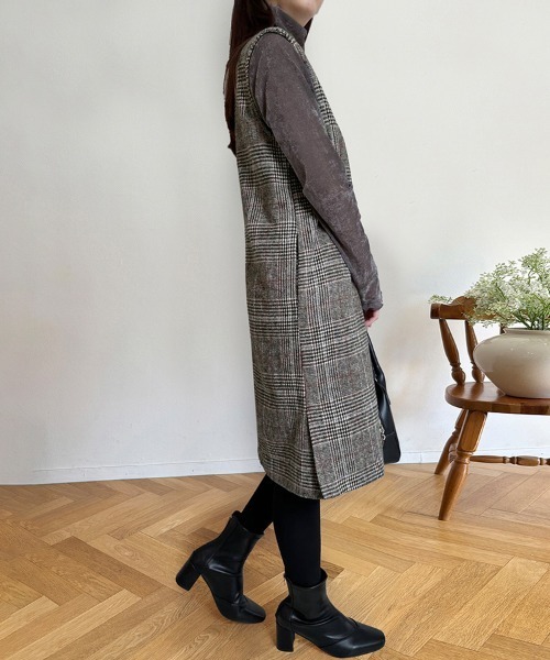 コムデギャルソン　チェックジャンパースカートSS BLACK COMME des GARCONS 2024ss ギンガムチェックのボリューム