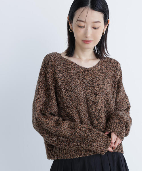 ファビアナフィリッピ　ブラウン　ケーブルニット MAD215F112D2960000_1267_1.jpg
