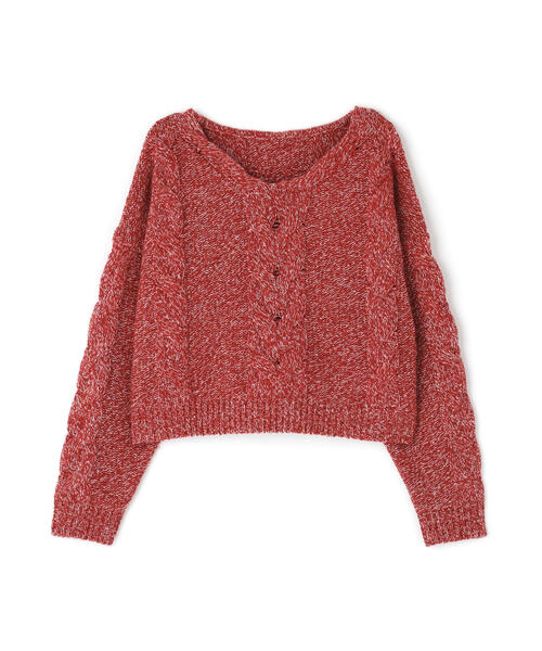 NATURAL BEAUTY BASIC ニット セーター Vネックケーブルニット