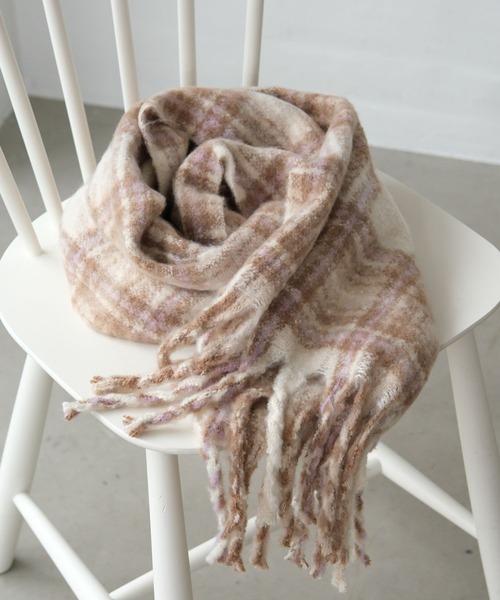 GLOBAL WORK（グローバルワーク） マフラー 静電防止チェックマフラー