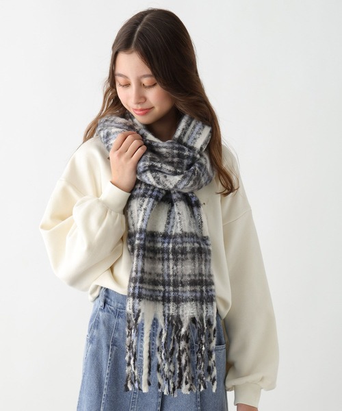 GLOBAL WORK（グローバルワーク） マフラー 静電防止チェックマフラー