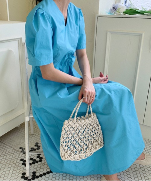 「FREE STYLISTS」 「a lot of love」半袖ワンピース FREE ネイビー レディース_画像3