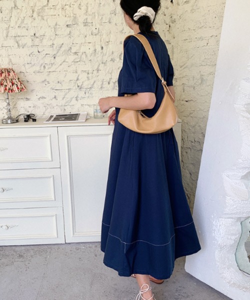 「FREE STYLISTS」 「a lot of love」半袖ワンピース FREE ネイビー レディース_画像6