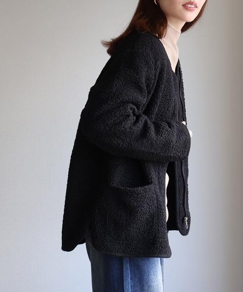 MOCOA'S BOAノーカラージャケット BOAノーカラージャケット ¥12,000+