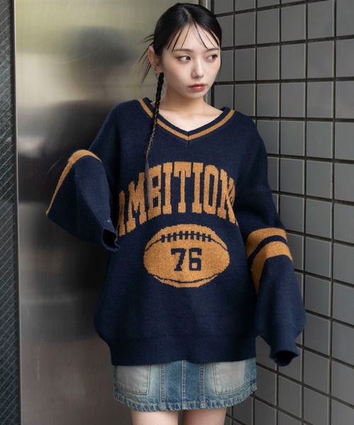 ニット/セーター V-neck big knit PO RIM.ARK（リムアーク）の「【UNISEX】V-neck big knit PO（ニット