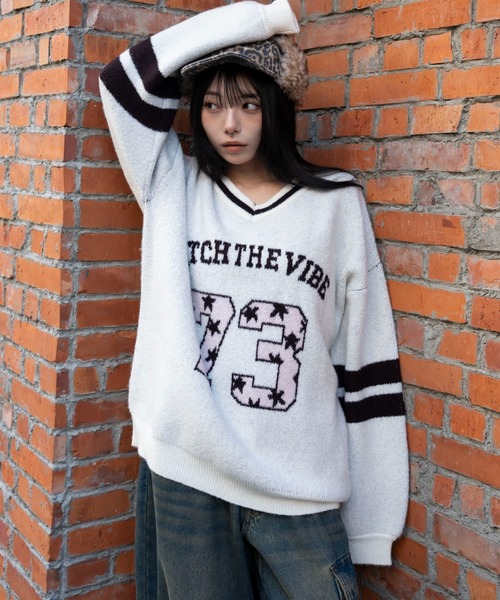 WEGO（ウィゴー） ニット セーター WEGO/フラッフィーVネックニットBIG