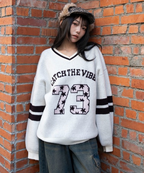 PSYCHICFEVER PCFアパレル V-NECK セーター XL WEGO（ウィゴー） ニット セーター WEGO/フラッフィーVネックニットBIG