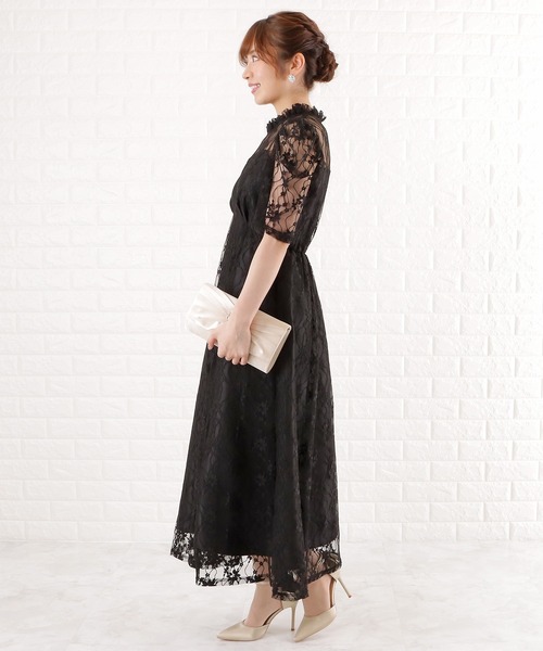 「Lace Ladies」 半袖ワンピース L ブラック レディース_画像3