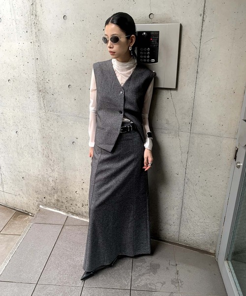 「chuclla」 ロングスカート L ブラック レディース_画像2