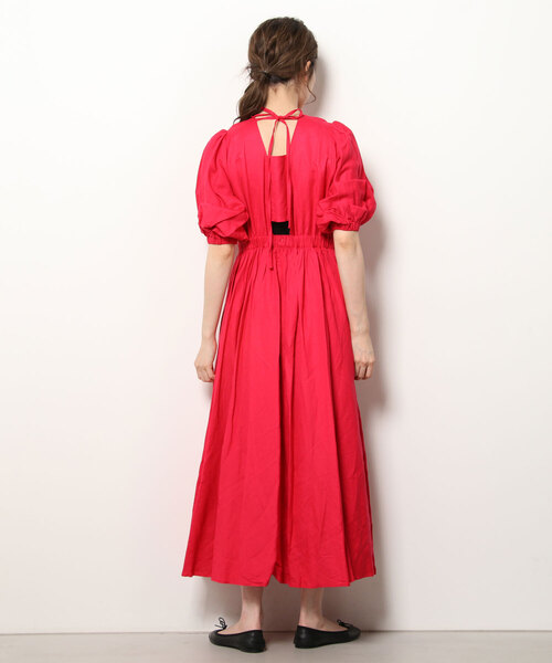 「CAROLINA GLASER」 7分袖ワンピース ONE SIZE ブラック レディース_画像3